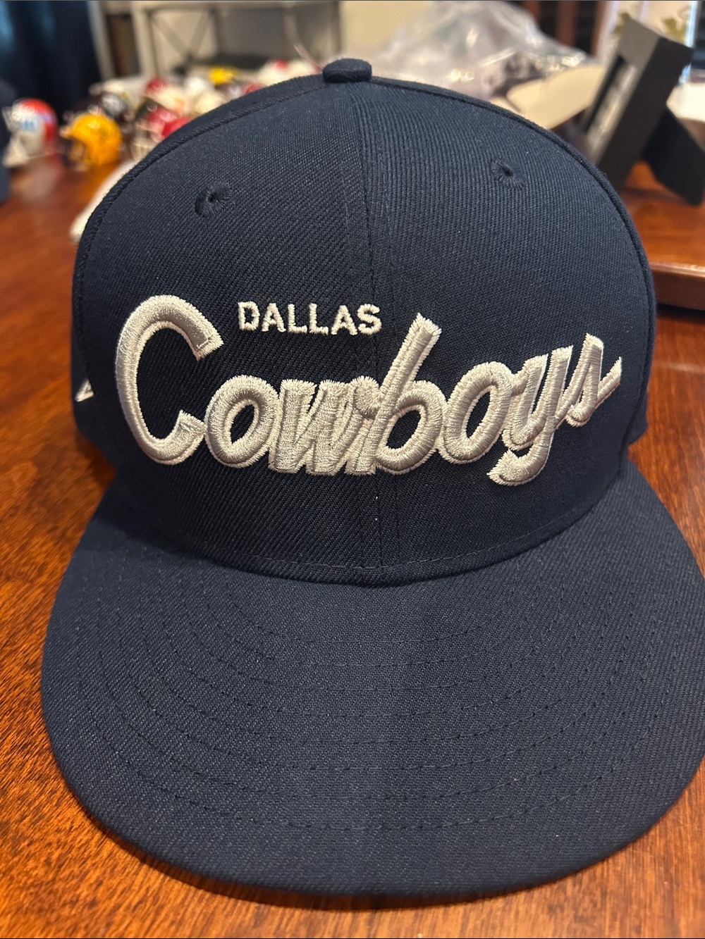 Dallas CowboysNew Era 9Fifty Navy Script Snapback Hat O/S Brand New Without Tags